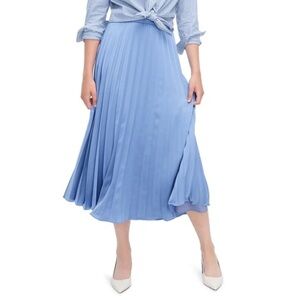 J.CREW‎ PLEATED MIDI SKIRT IN DARK PERI